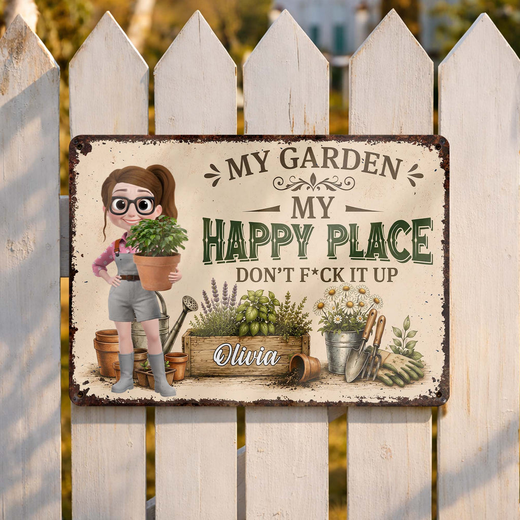 Personalized Metal Garden Sign Custom Name Gift for Mom Metal Sign GradoCreations