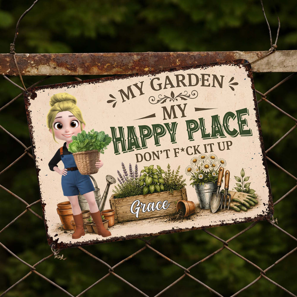 Personalized Metal Garden Sign Custom Name Gift for Mom Metal Sign GradoCreations