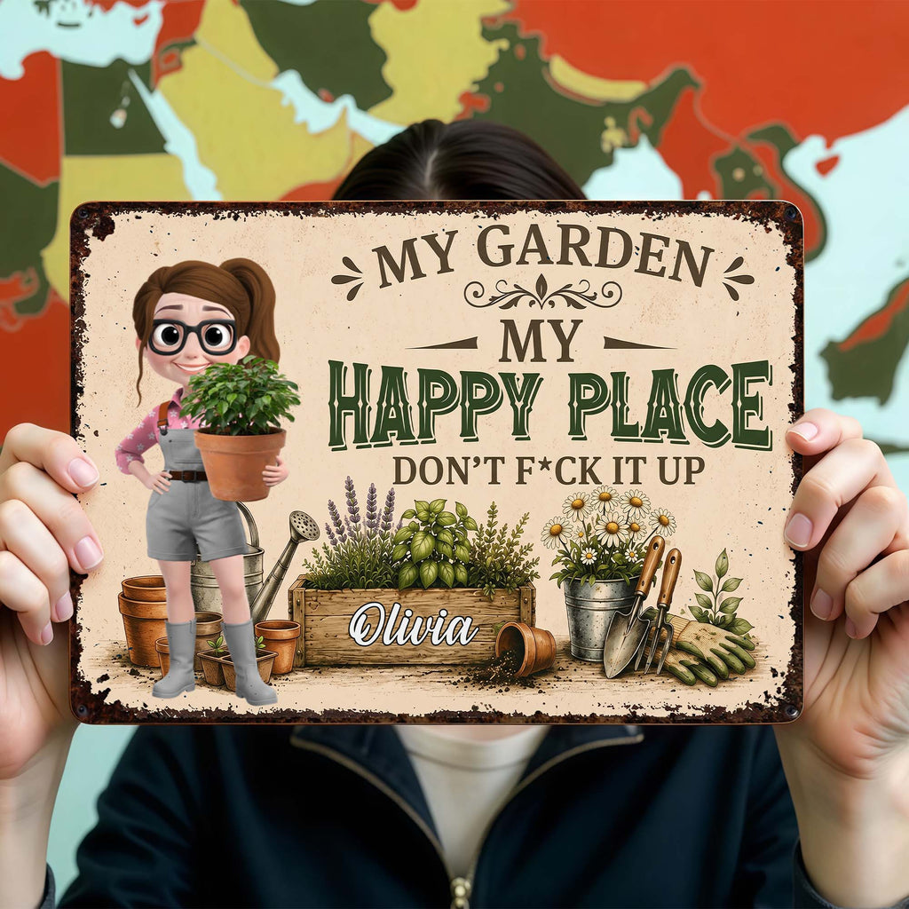 Personalized Metal Garden Sign Custom Name Gift for Mom Metal Sign GradoCreations