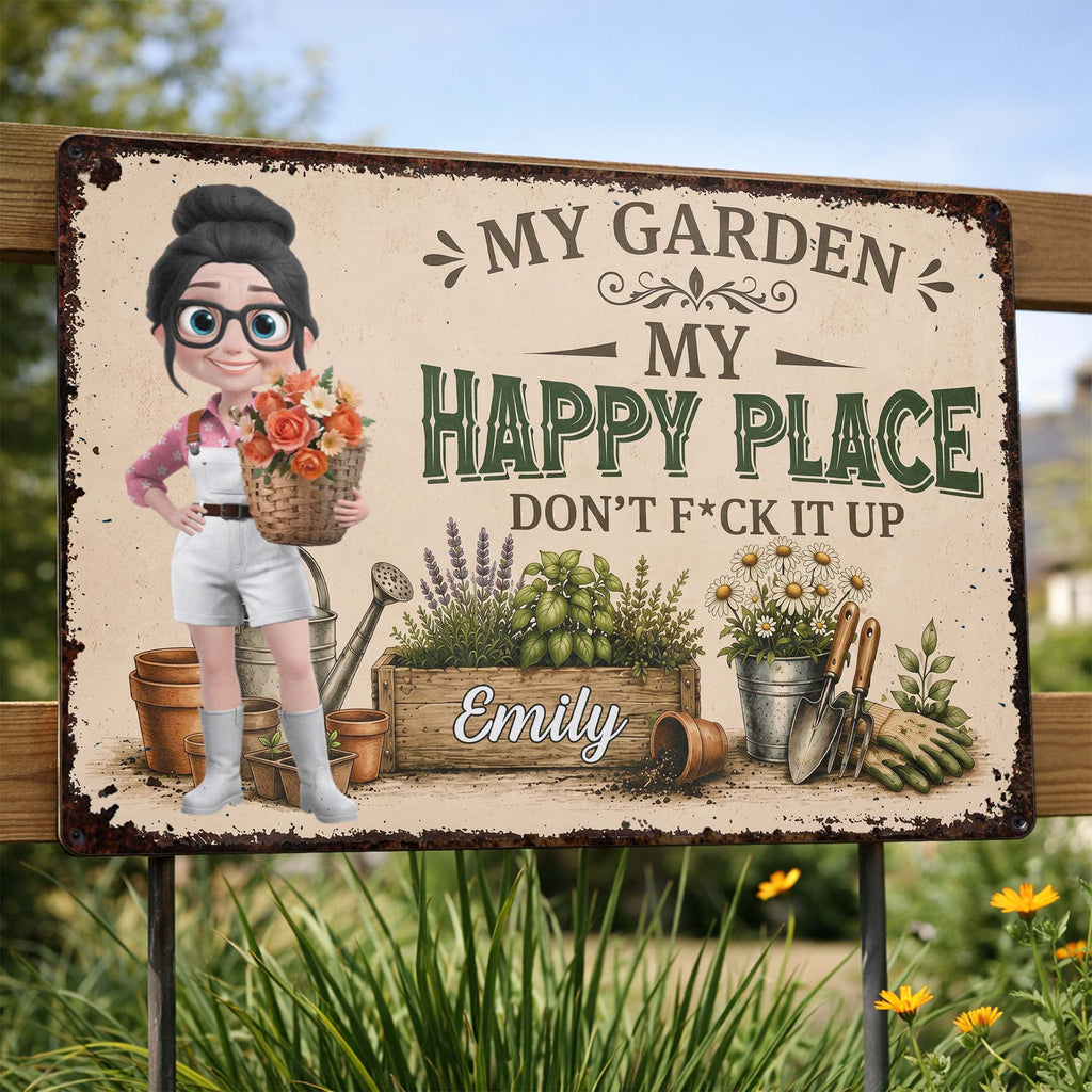 Personalized Metal Garden Sign Custom Name Gift for Mom Metal Sign GradoCreations