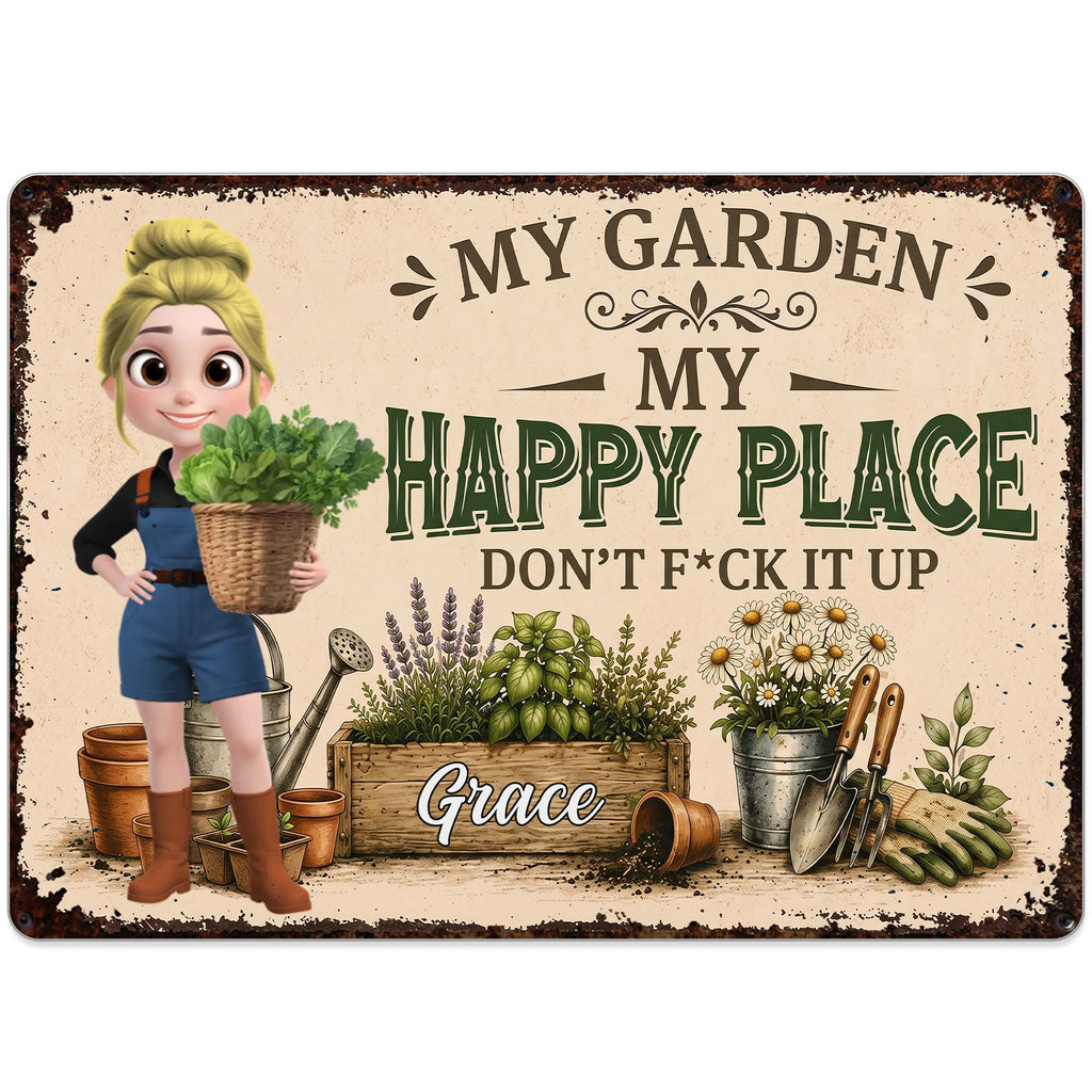 Personalized Metal Garden Sign Custom Name Gift for Mom Metal Sign GradoCreations