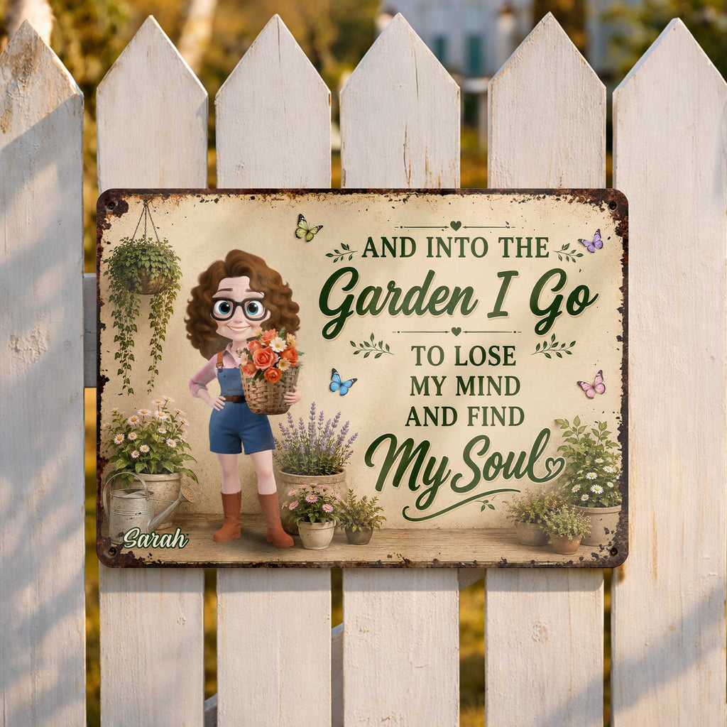 Personalized Metal Garden Sign Custom Name Gift for Mom Metal Sign GradoCreations