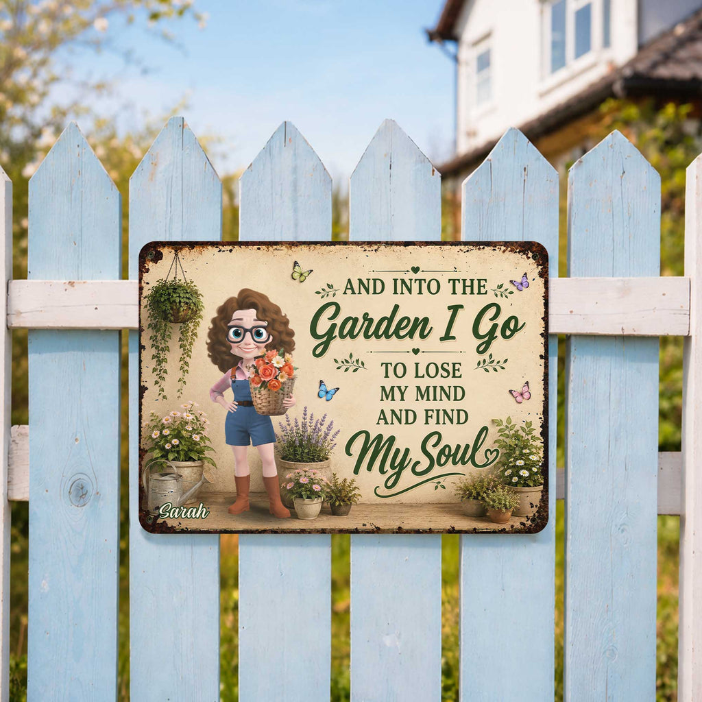 Personalized Metal Garden Sign Custom Name Gift for Mom Metal Sign GradoCreations