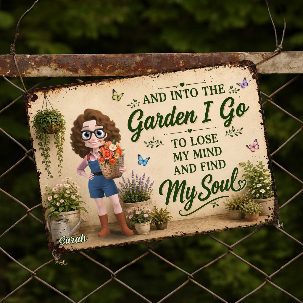 Personalized Metal Garden Sign Custom Name Gift for Mom Metal Sign GradoCreations