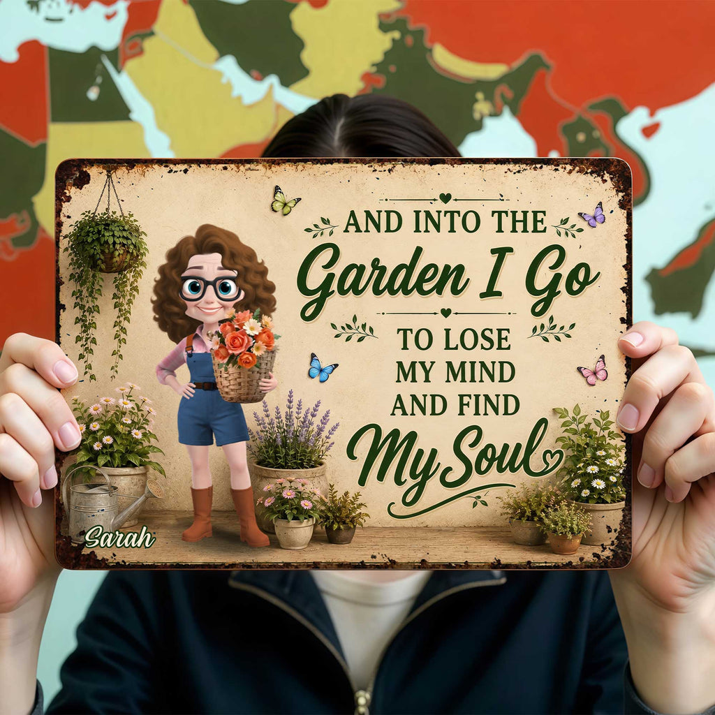 Personalized Metal Garden Sign Custom Name Gift for Mom Metal Sign GradoCreations