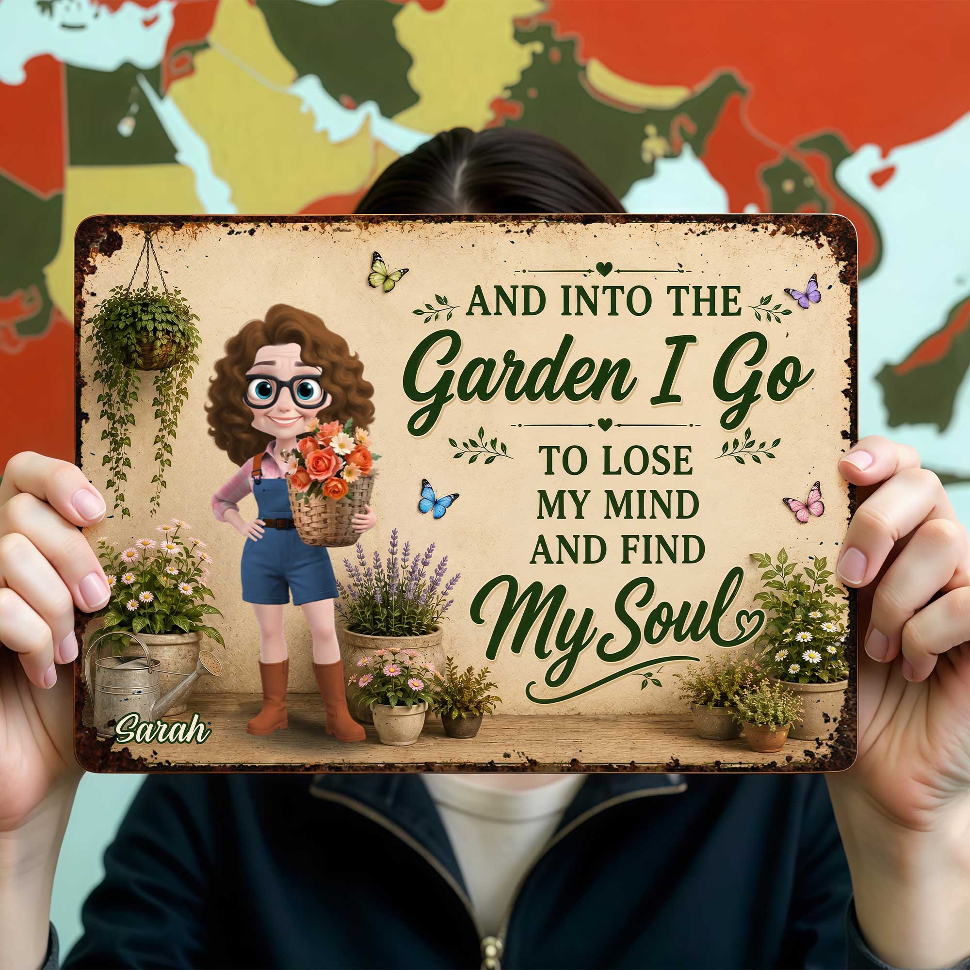 Personalized Metal Garden Sign Custom Name Gift for Mom Metal Sign GradoCreations