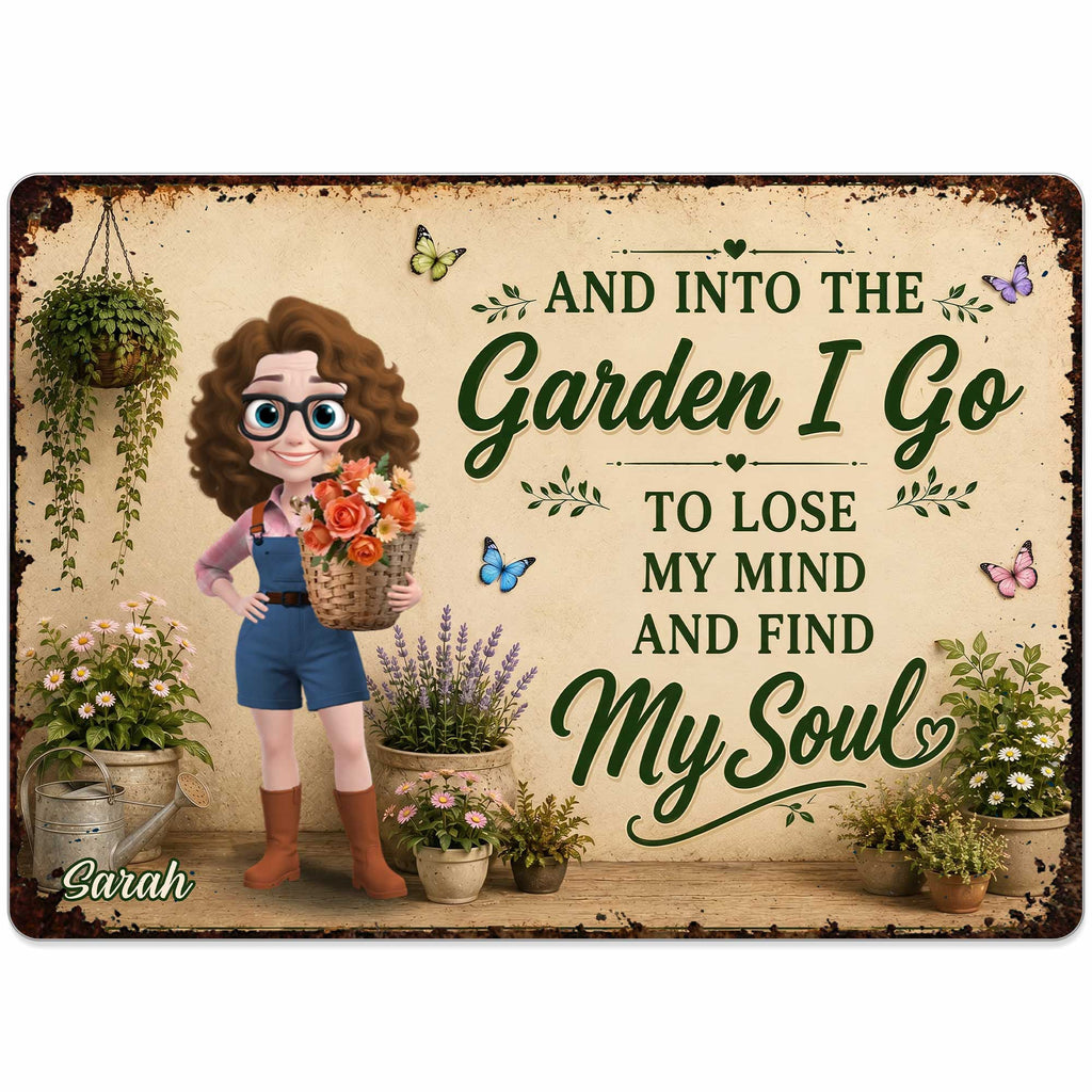 Personalized Metal Garden Sign Custom Name Gift for Mom Metal Sign GradoCreations
