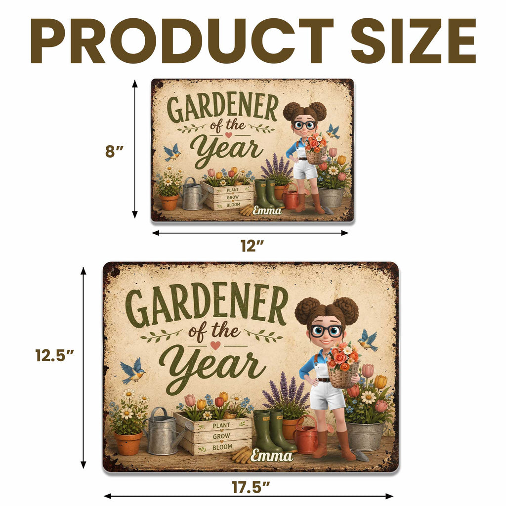 Personalized Metal Sign for Gardener Custom Name Decor Gift Metal Sign GradoCreations