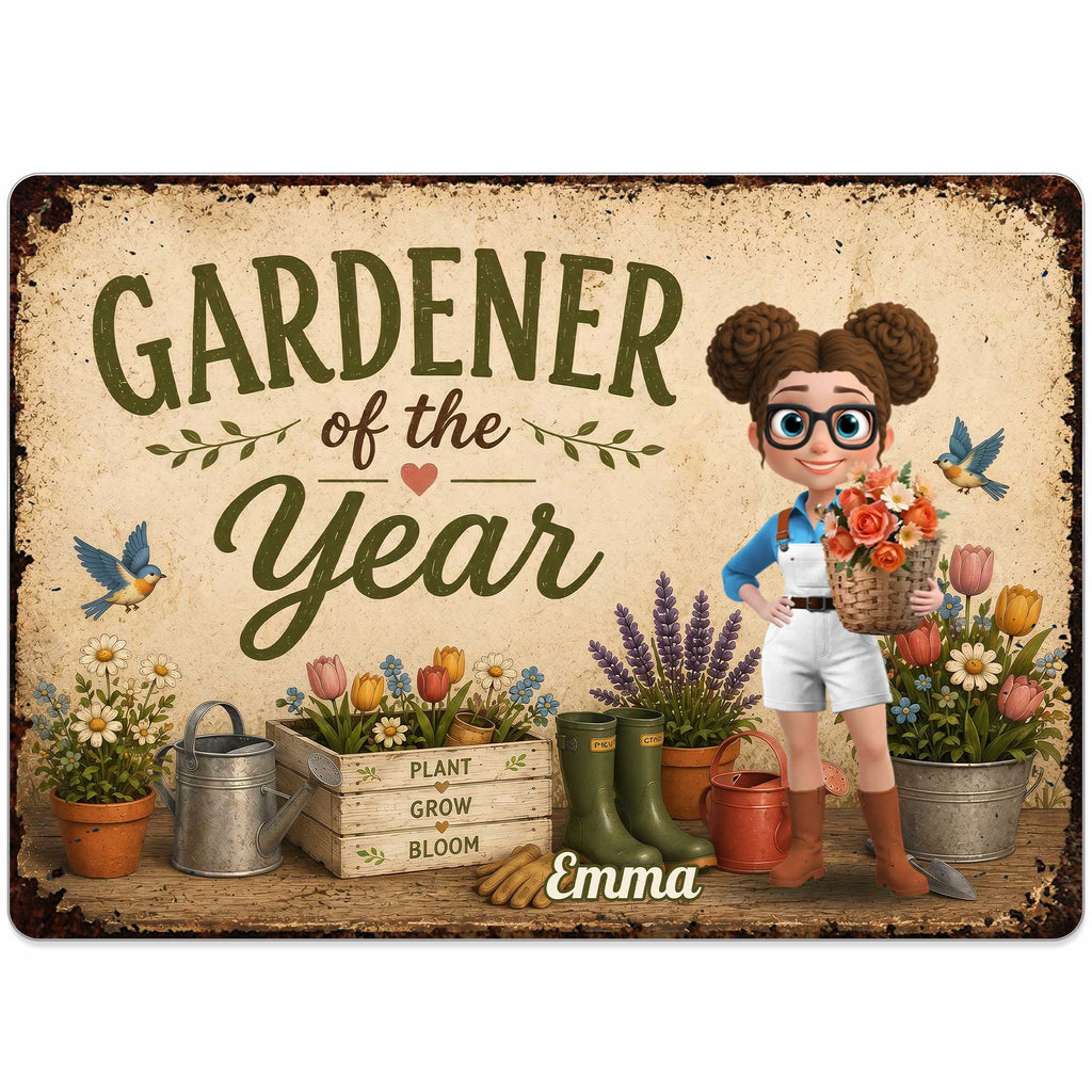 Personalized Metal Sign for Gardener Custom Name Decor Gift Metal Sign GradoCreations