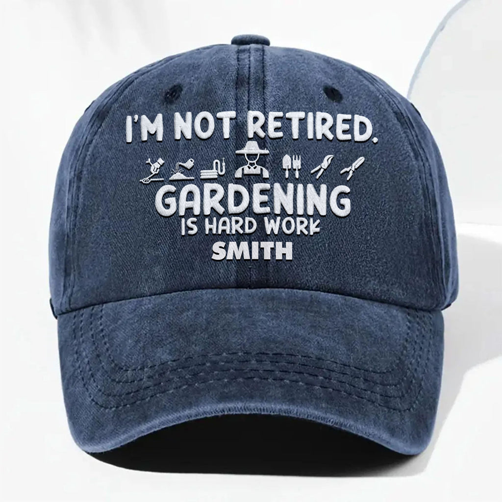 Personalized Washed Denim Cap Gardening Gift for Dad