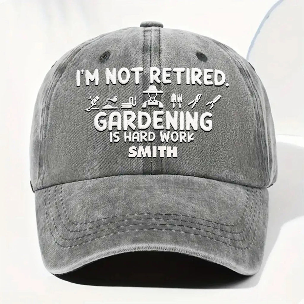 Personalized Washed Denim Cap Gardening Gift for Dad