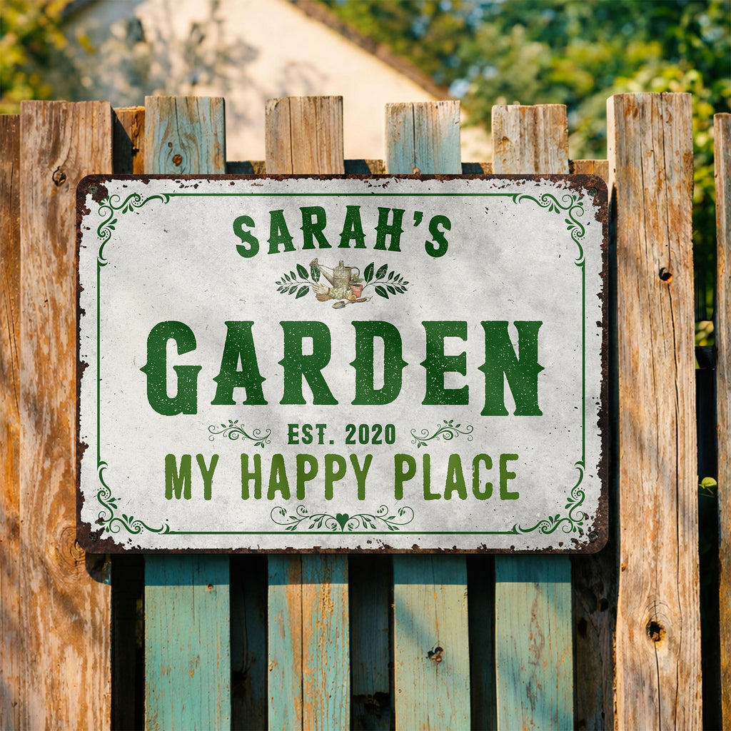 Personalized Metal Sign Garden Decor Custom Name Gift for Mom Metal Sign GradoCreations