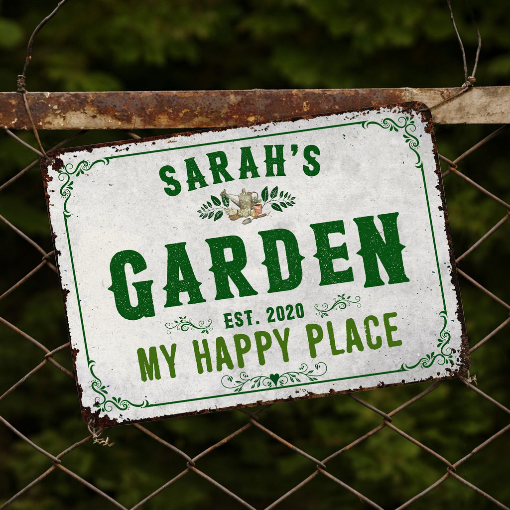 Personalized Metal Sign Garden Decor Custom Name Gift for Mom Metal Sign GradoCreations