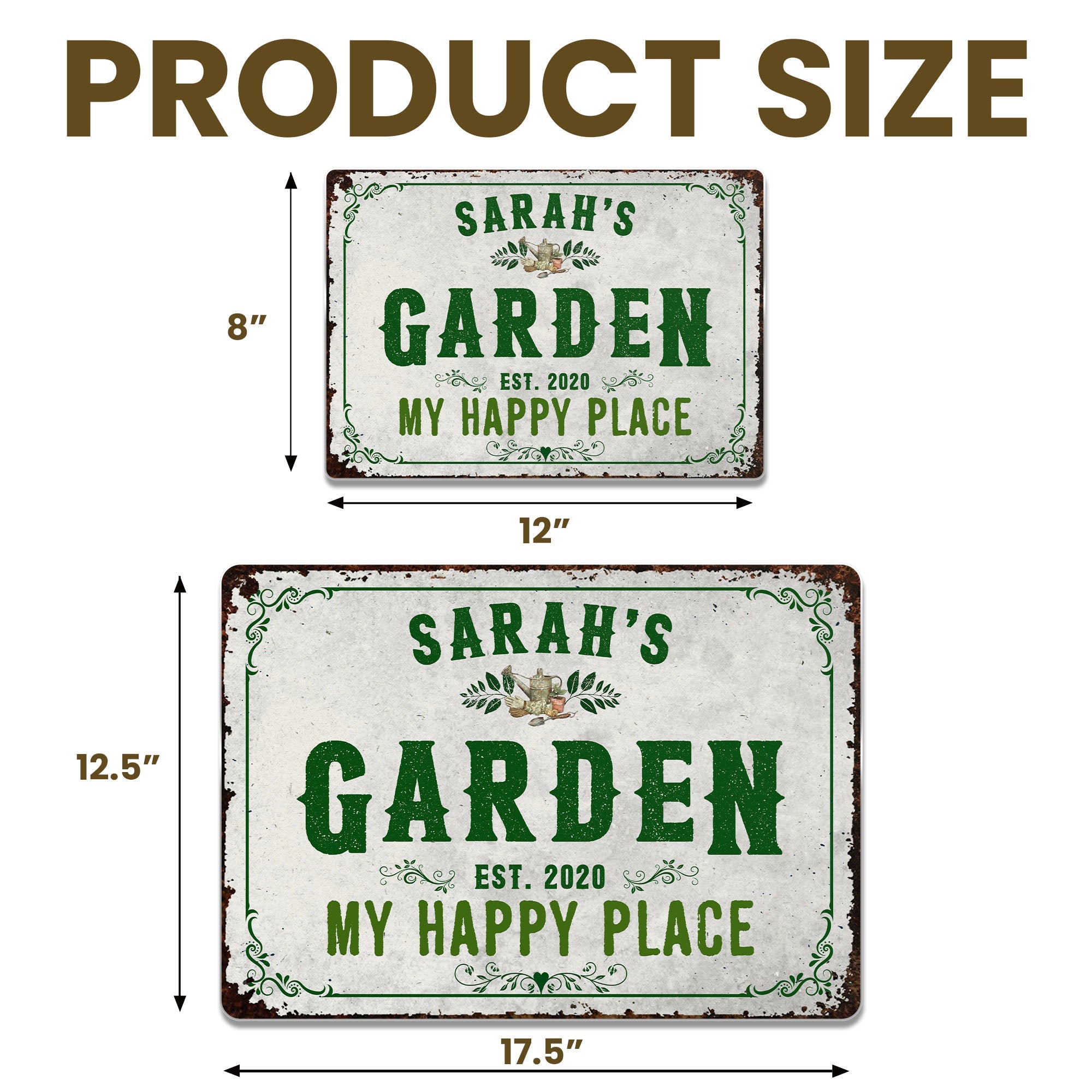 Personalized Metal Sign Garden Decor Custom Name Gift for Mom Metal Sign GradoCreations