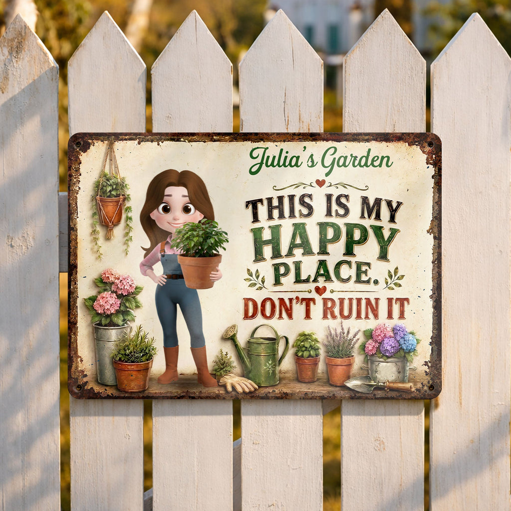 Personalized Metal Garden Sign Custom Name Gift for Mom Metal Sign GradoCreations