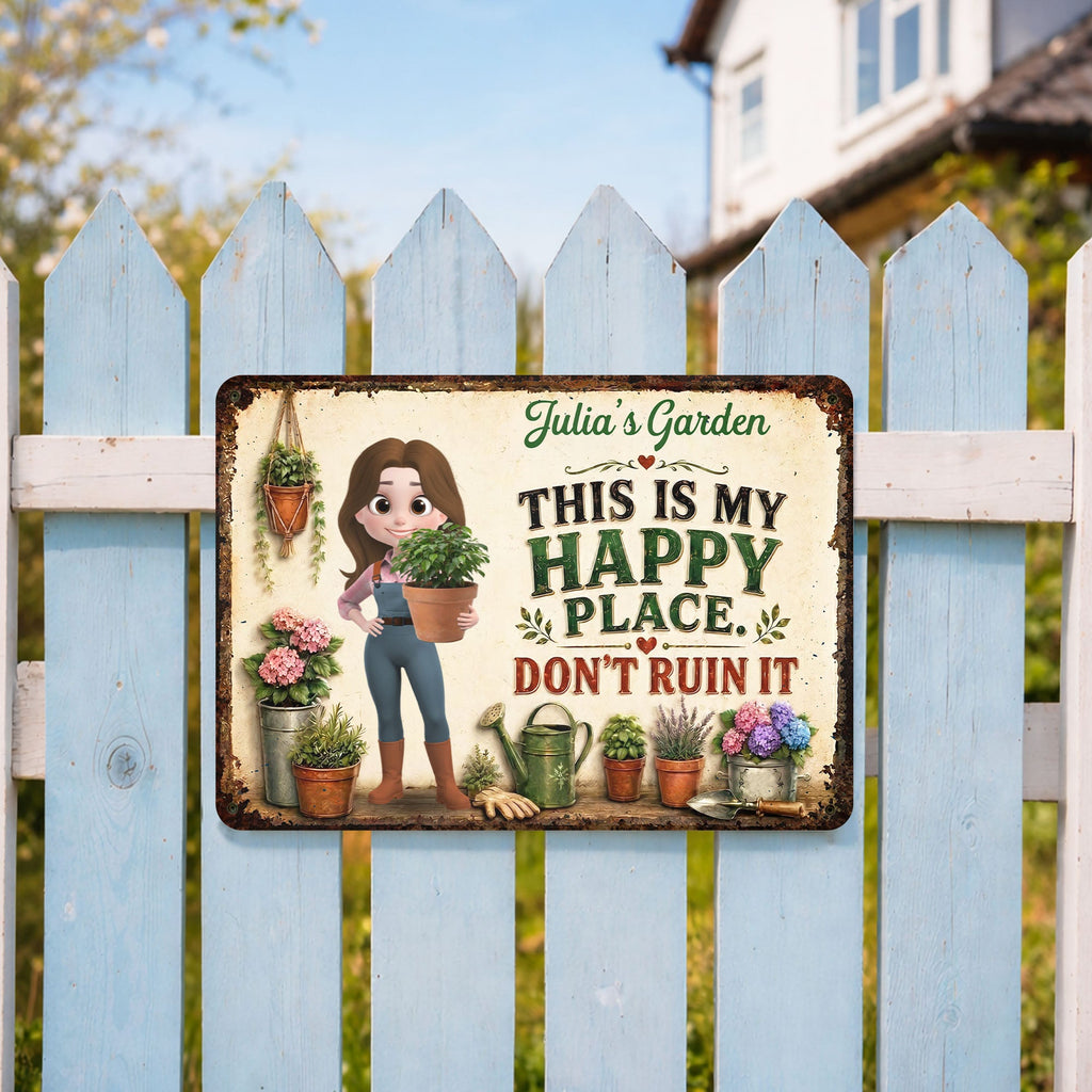 Personalized Metal Garden Sign Custom Name Gift for Mom Metal Sign GradoCreations