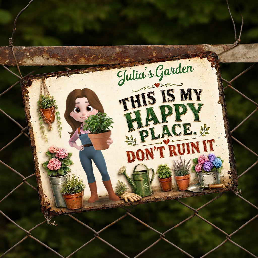 Personalized Metal Garden Sign Custom Name Gift for Mom Metal Sign GradoCreations