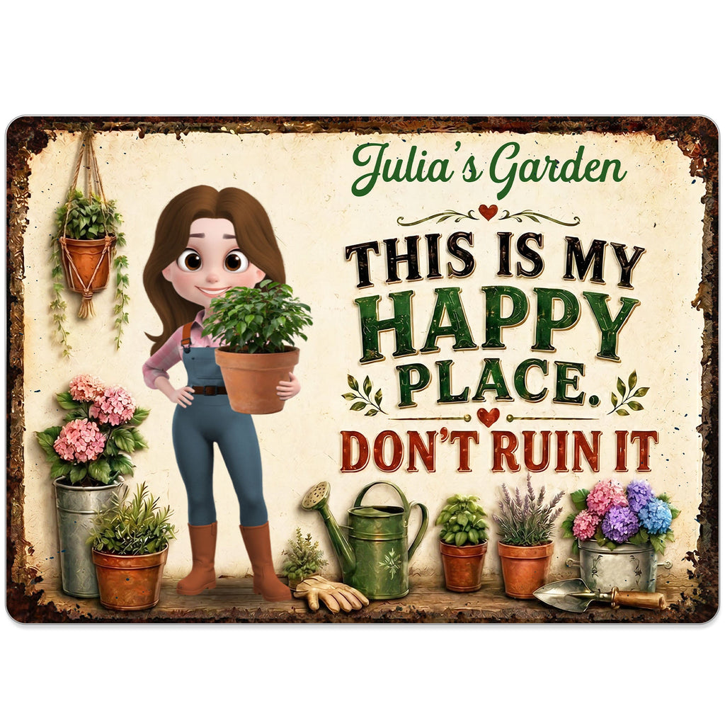 Personalized Metal Garden Sign Custom Name Gift for Mom Metal Sign GradoCreations