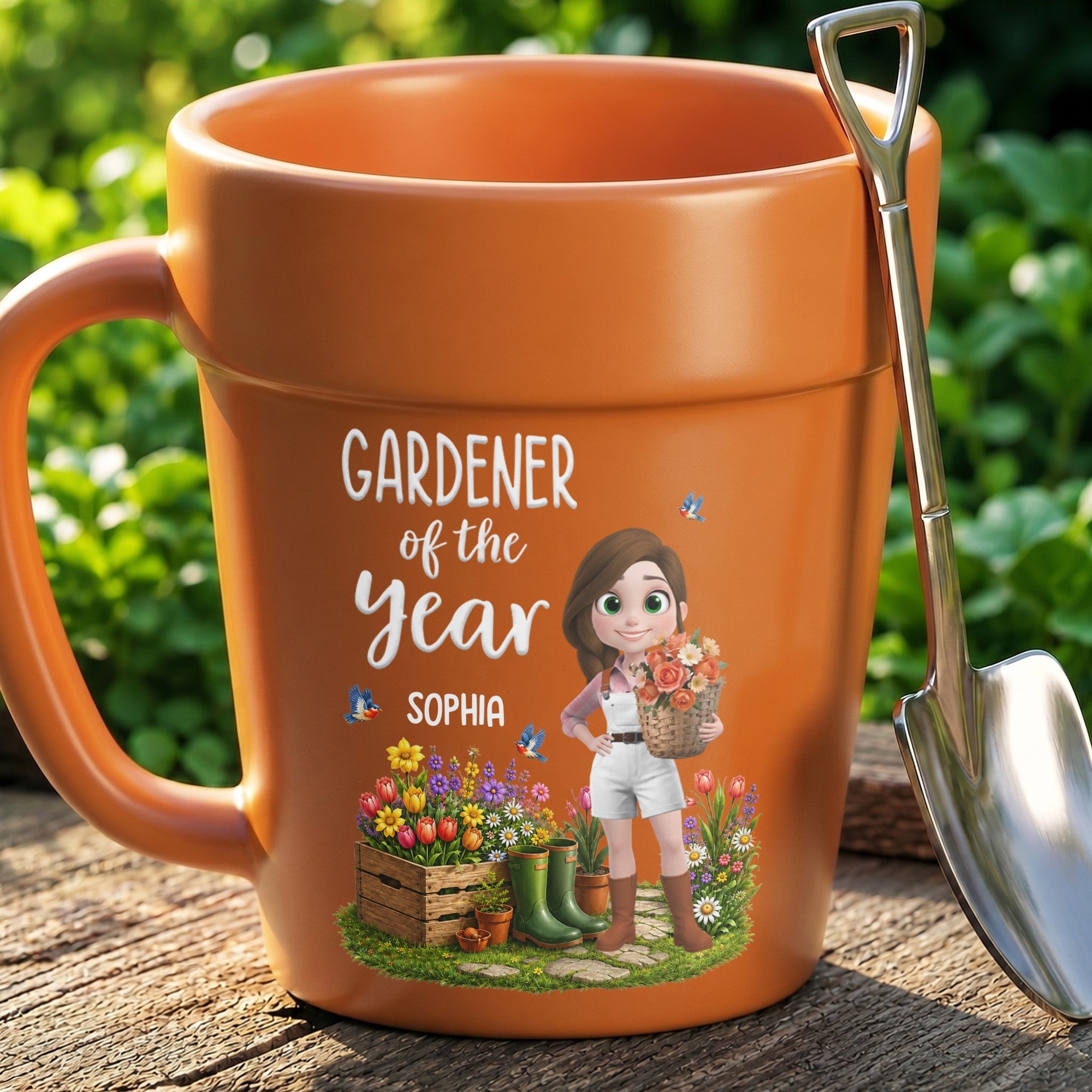 Personalized Plant Pot Ceramic Mug Custom Gardening Gift for Mom
