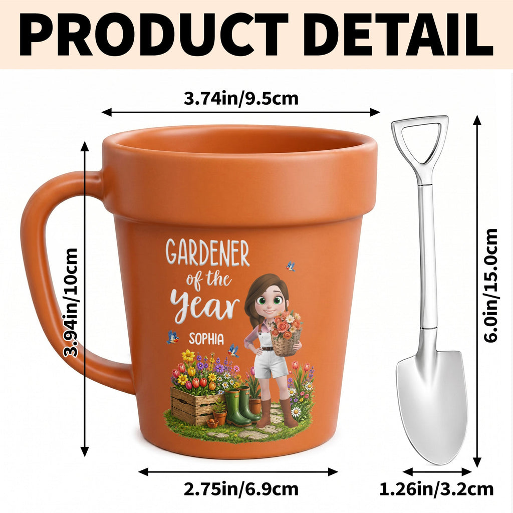 Personalized Plant Pot Ceramic Mug Custom Gardening Gift for Mom