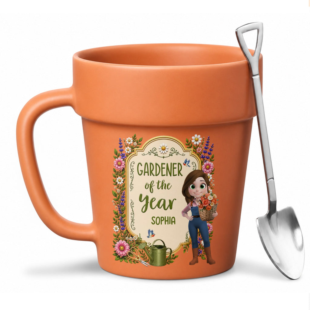 Personalized Flower Pot Mug Custom Gift for Gardeners