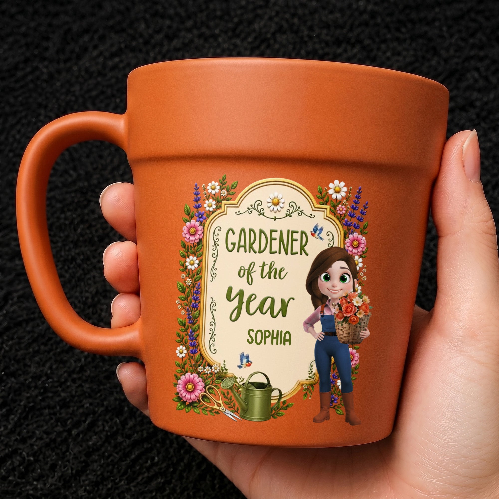 Personalized Flower Pot Mug Custom Gift for Gardeners