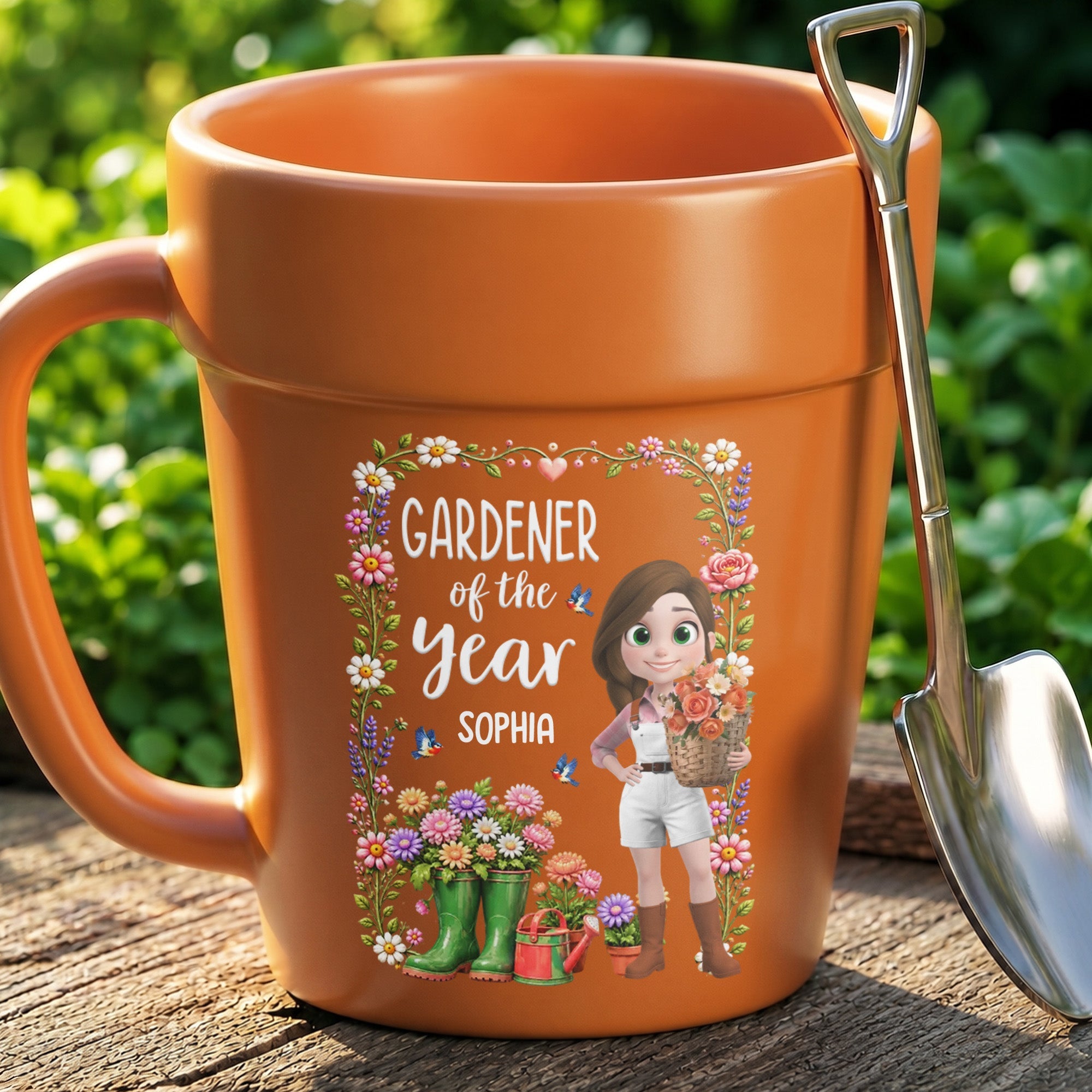 Personalized Plant Pot Ceramic Mug Custom Art Gift for Gardeners