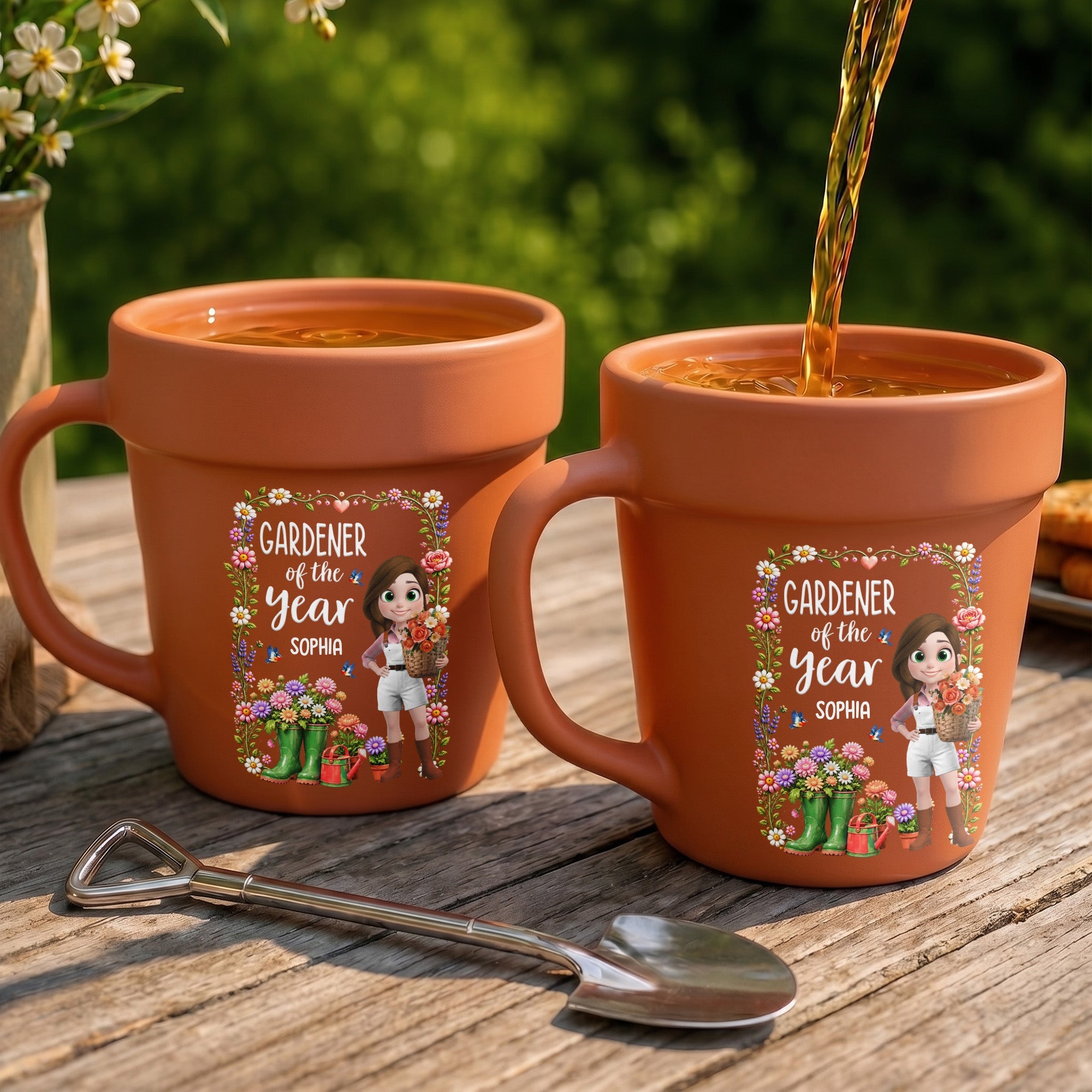 Personalized Plant Pot Ceramic Mug Custom Art Gift for Gardeners