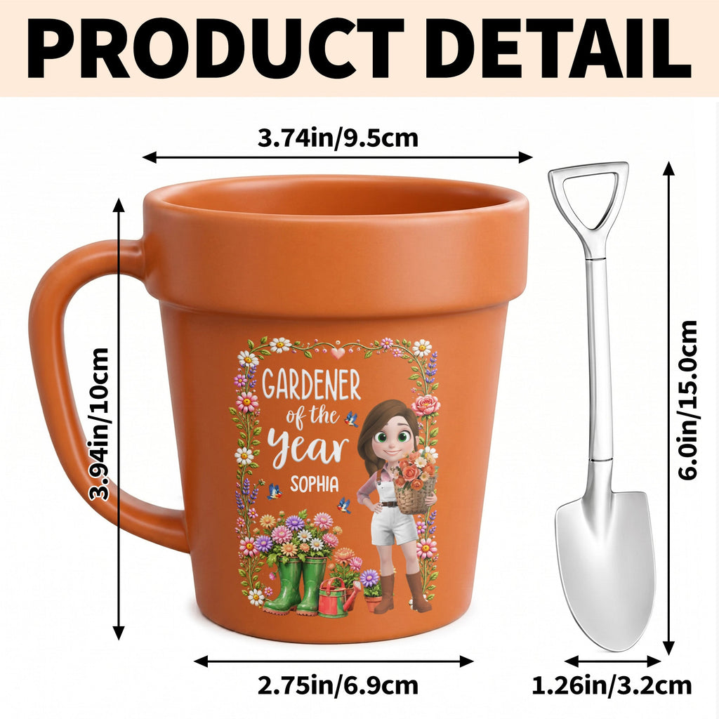 Personalized Plant Pot Ceramic Mug Custom Art Gift for Gardeners