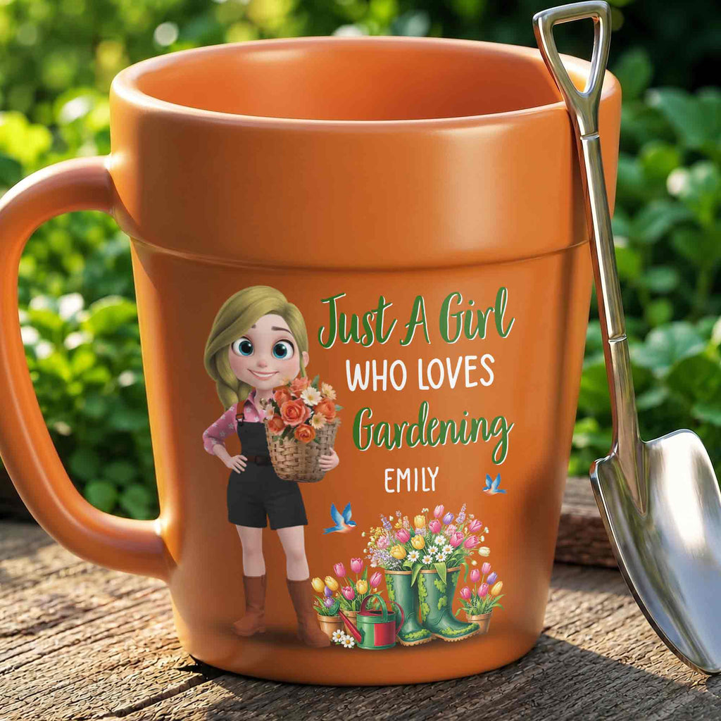 Personalized Plant Pot Ceramic Mug Custom Name Gardening Gift