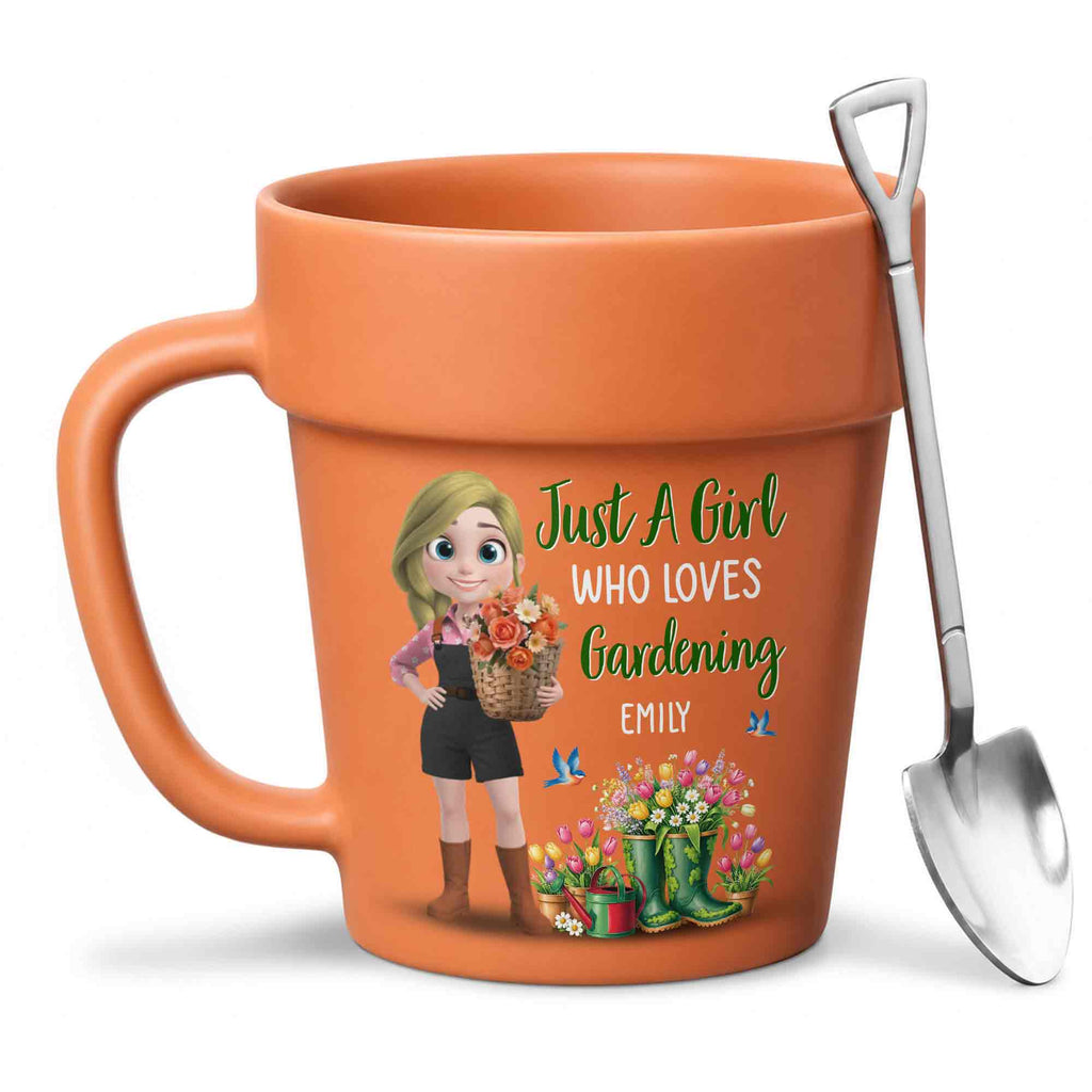 Personalized Plant Pot Ceramic Mug Custom Name Gardening Gift