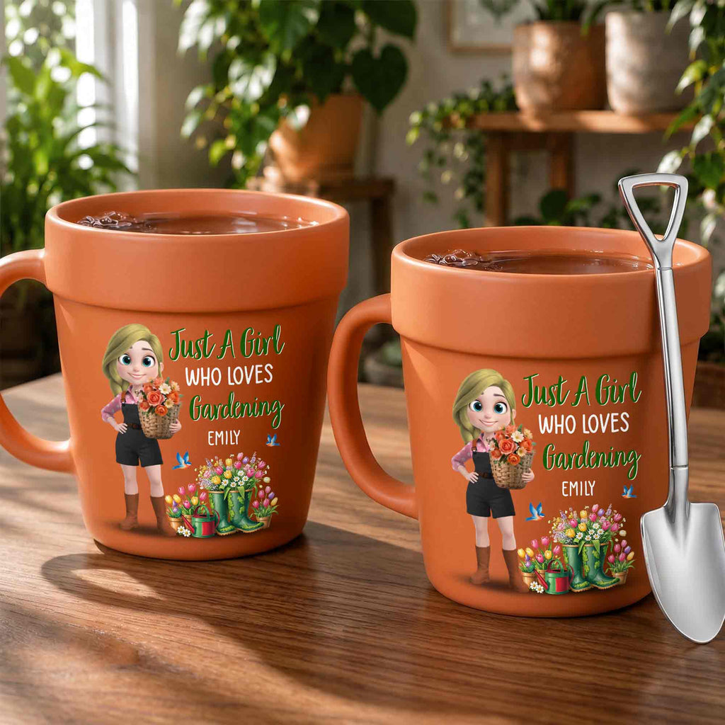 Personalized Plant Pot Ceramic Mug Custom Name Gardening Gift