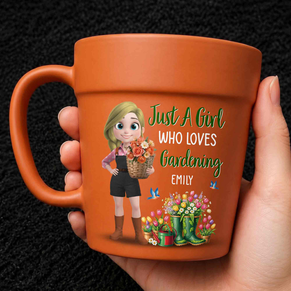 Personalized Plant Pot Ceramic Mug Custom Name Gardening Gift