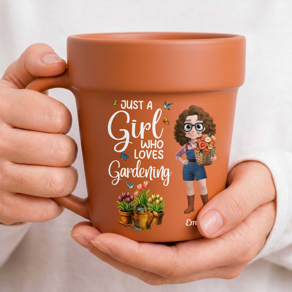 Personalized Plant Pot Ceramic Mug Custom Gift for Gardener