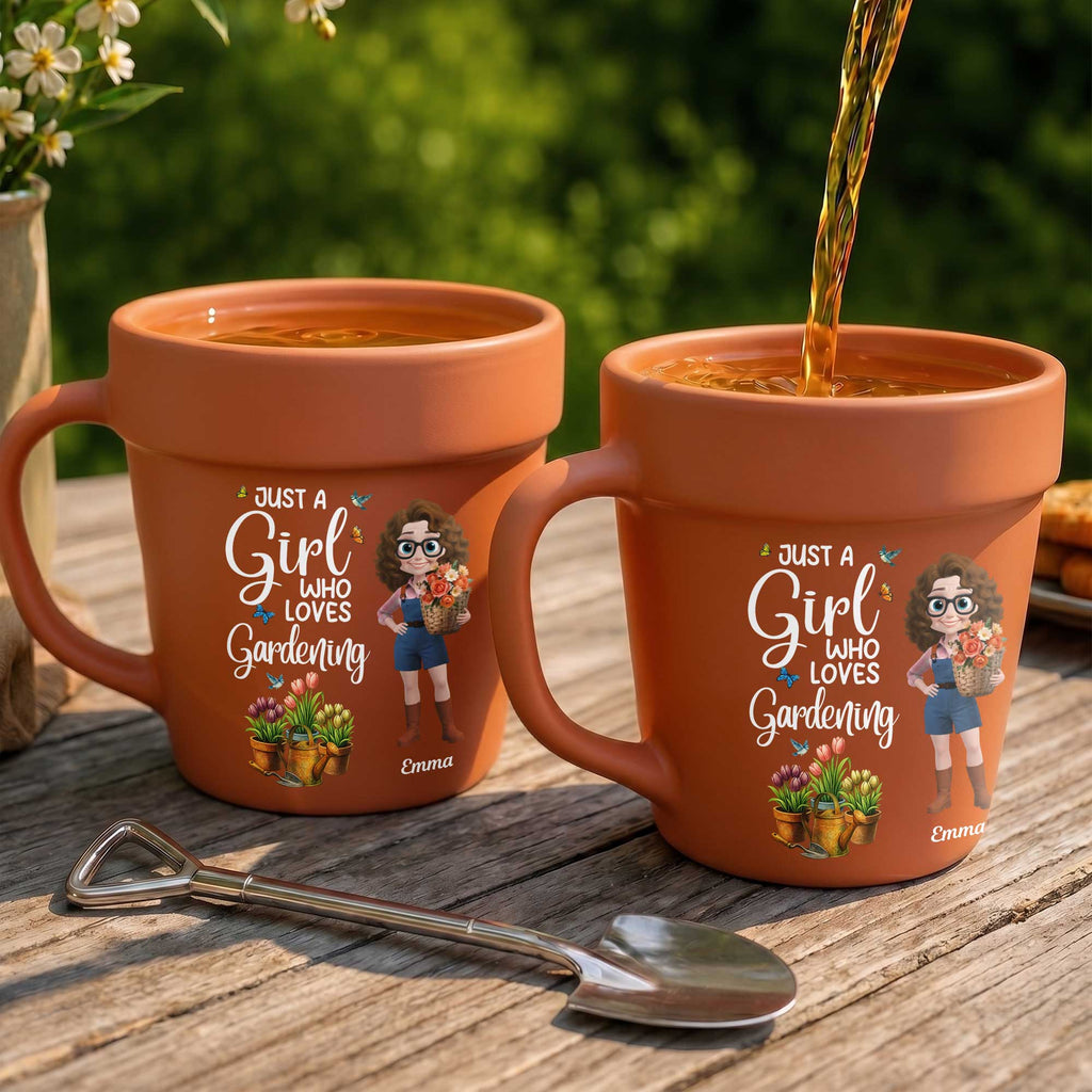 Personalized Plant Pot Ceramic Mug Custom Gift for Gardener