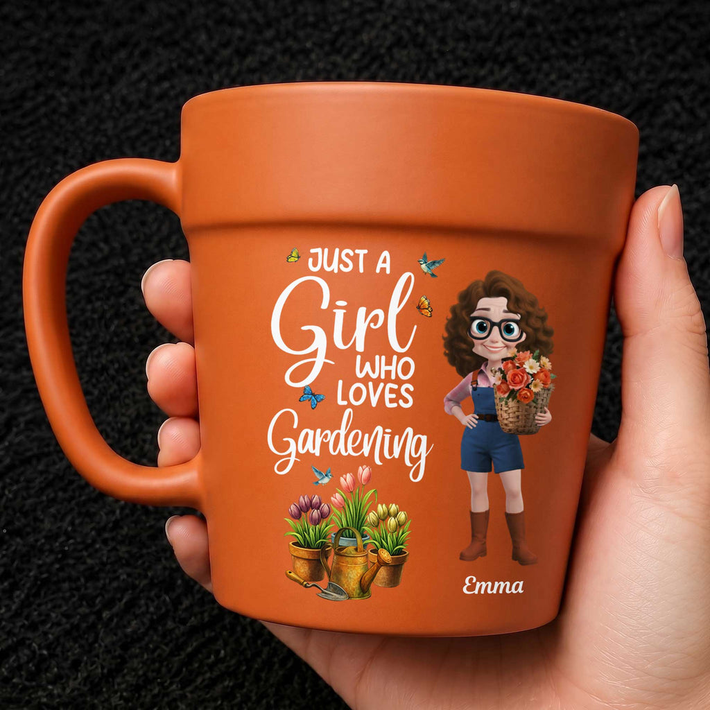 Personalized Plant Pot Ceramic Mug Custom Gift for Gardener