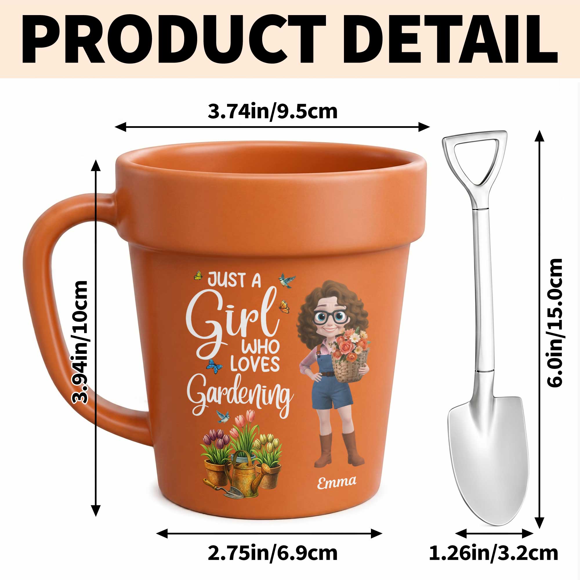 Personalized Plant Pot Ceramic Mug Custom Gift for Gardener