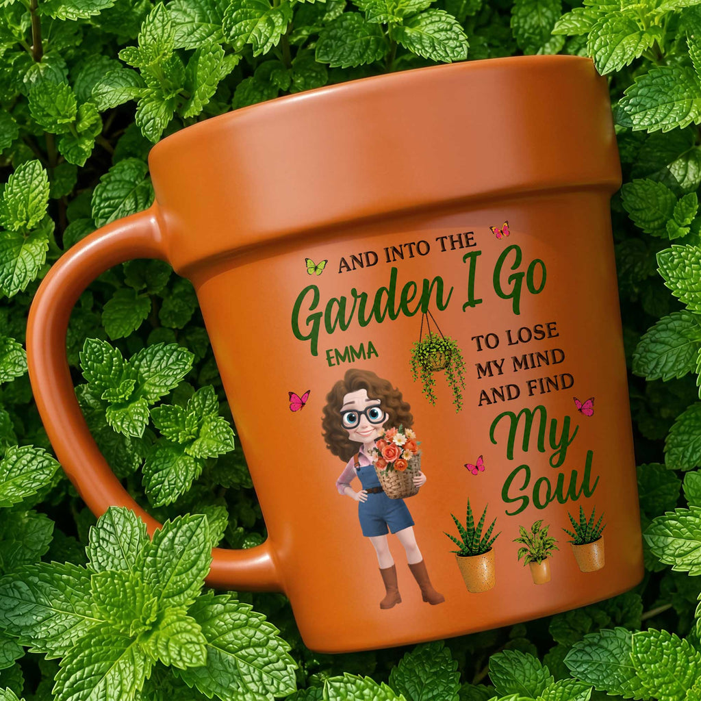 Personalized Ceramic Plant Pot Mug Custom Gift for Gardeners