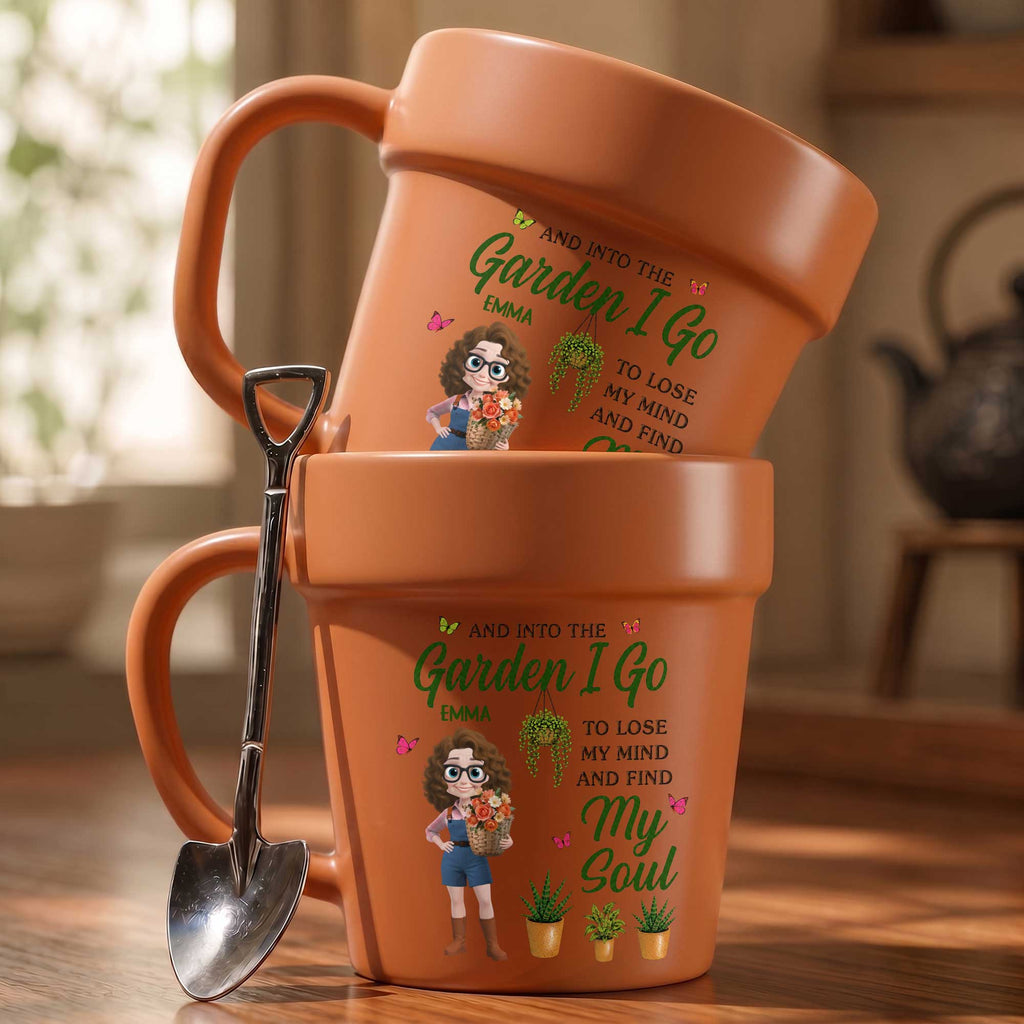 Personalized Ceramic Plant Pot Mug Custom Gift for Gardeners