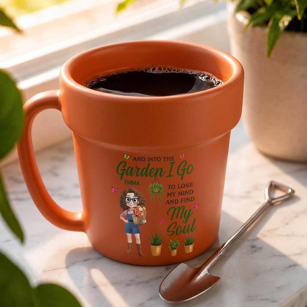 Personalized Ceramic Plant Pot Mug Custom Gift for Gardeners