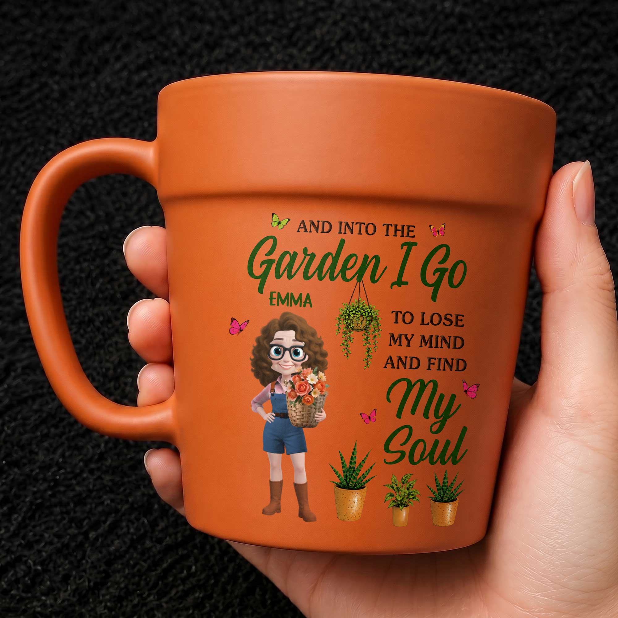 Personalized Ceramic Plant Pot Mug Custom Gift for Gardeners
