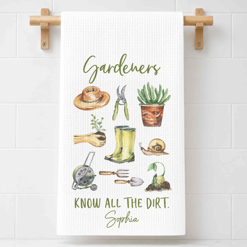 Personalized Gardener Kitchen Towel Custom Name Gift Idea