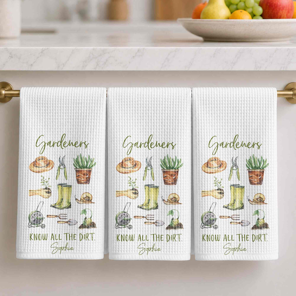 Personalized Gardener Kitchen Towel Custom Name Gift Idea