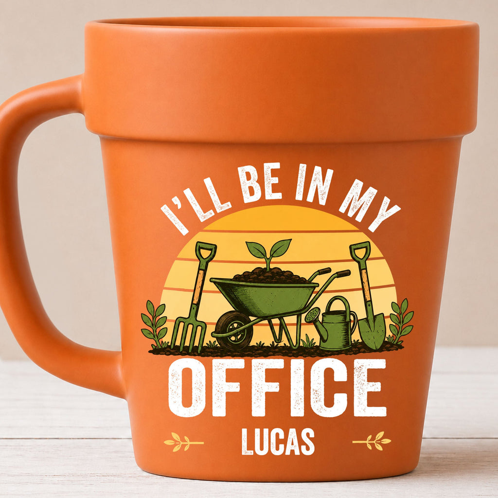 Personalized Plant Pot Ceramic Mug Custom Gift for Gardener