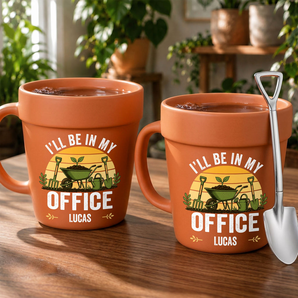 Personalized Plant Pot Ceramic Mug Custom Gift for Gardener