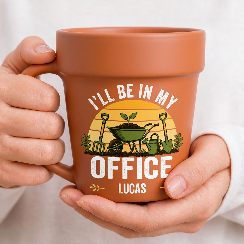 Personalized Plant Pot Ceramic Mug Custom Gift for Gardener