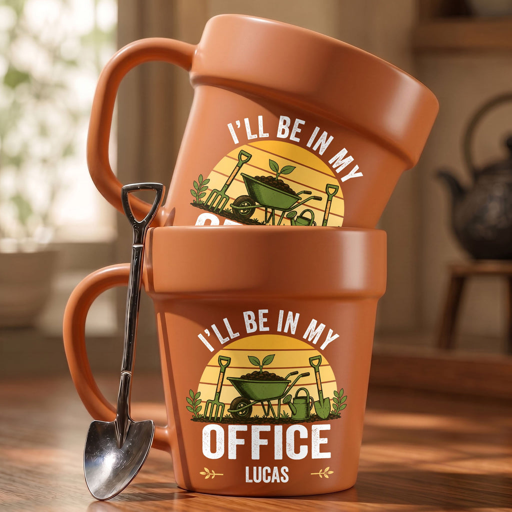 Personalized Plant Pot Ceramic Mug Custom Gift for Gardener