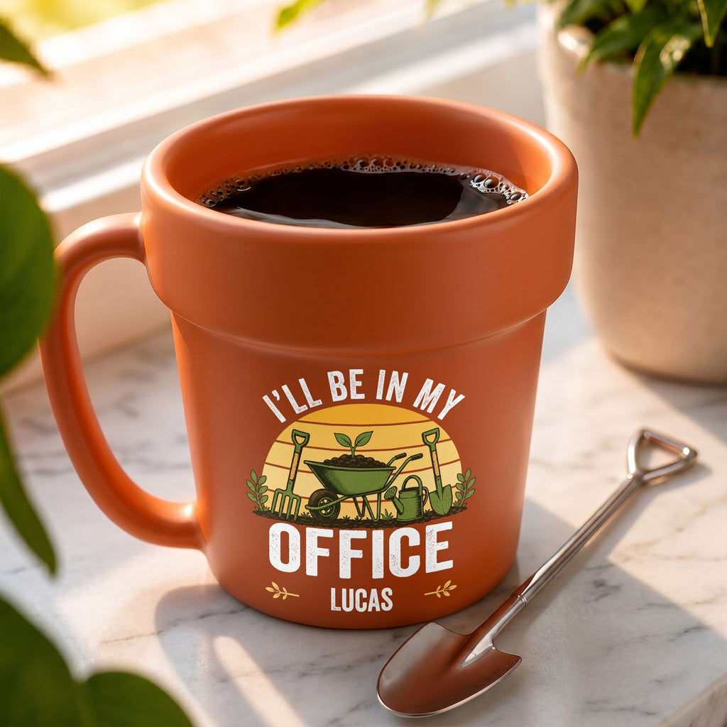 Personalized Plant Pot Ceramic Mug Custom Gift for Gardener
