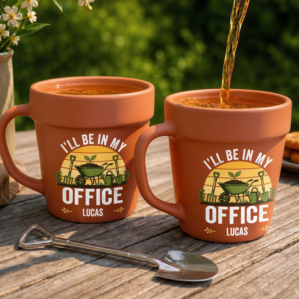Personalized Plant Pot Ceramic Mug Custom Gift for Gardener