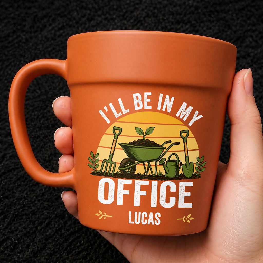 Personalized Plant Pot Ceramic Mug Custom Gift for Gardener